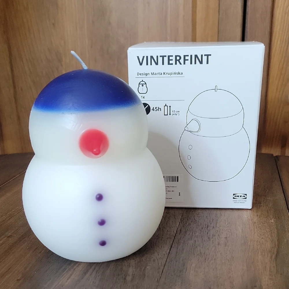 IKEA NWT VINTERFINT Snowman Candle